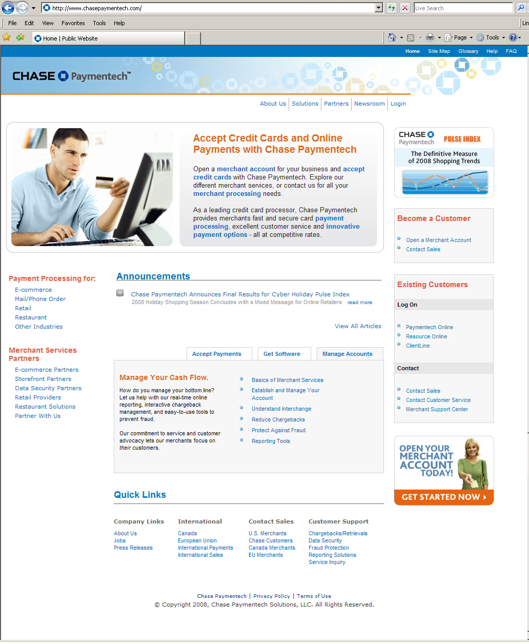 Chase homepage screenshot